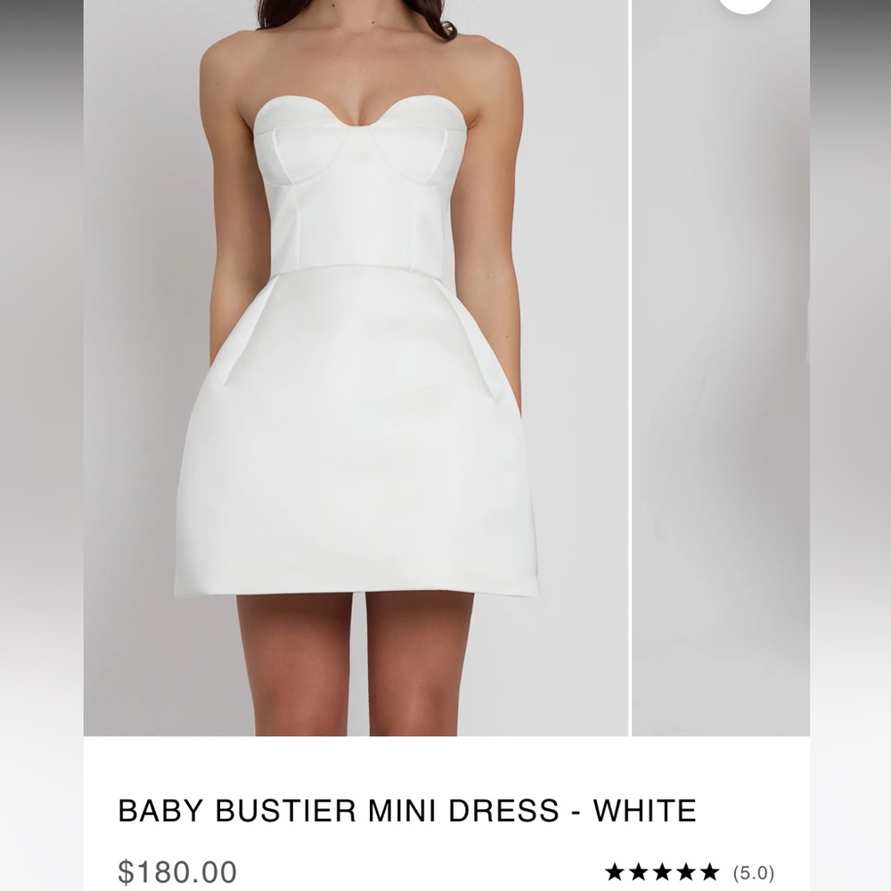 Leau Eres Bustier Satin Strapless Mini Dress